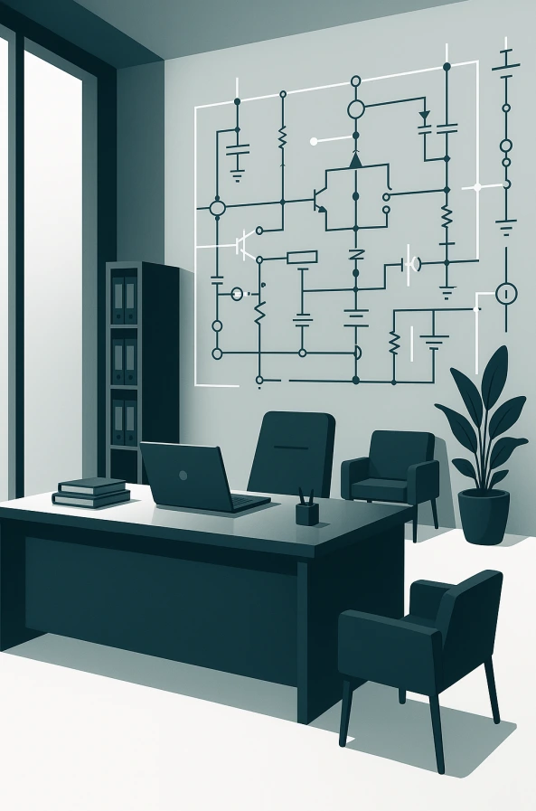 Legal and electrical compliance consulting illustration